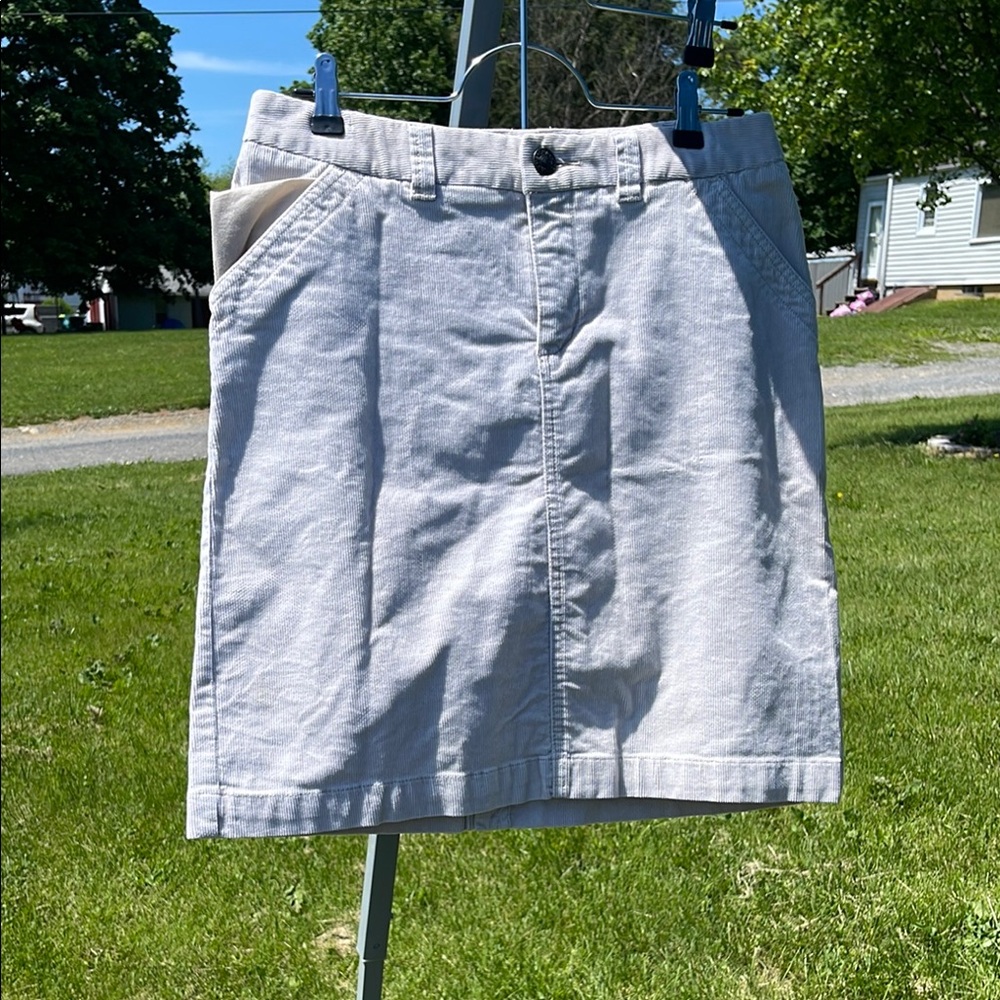 Beige Button-Front Skirt